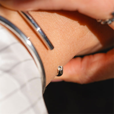 Labradorite Power Bangle with 2 x Silver Spacers