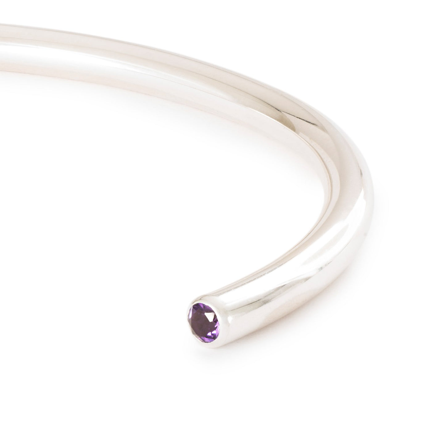 Amethyst Power Bangle with 2 x Silver Spacers