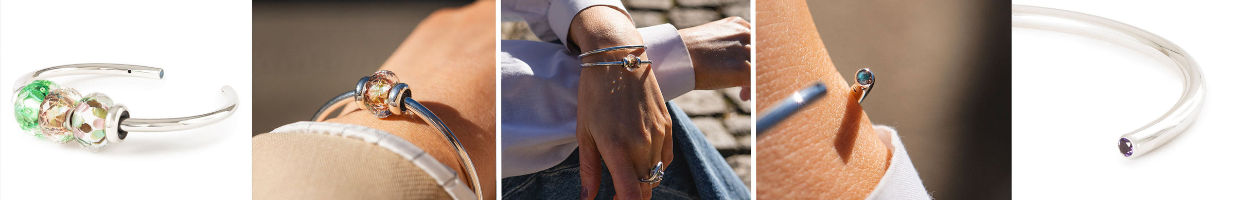 Moodboard of Labradorite Power Bangle and Limited Edition Dreamspark facetted glass bead