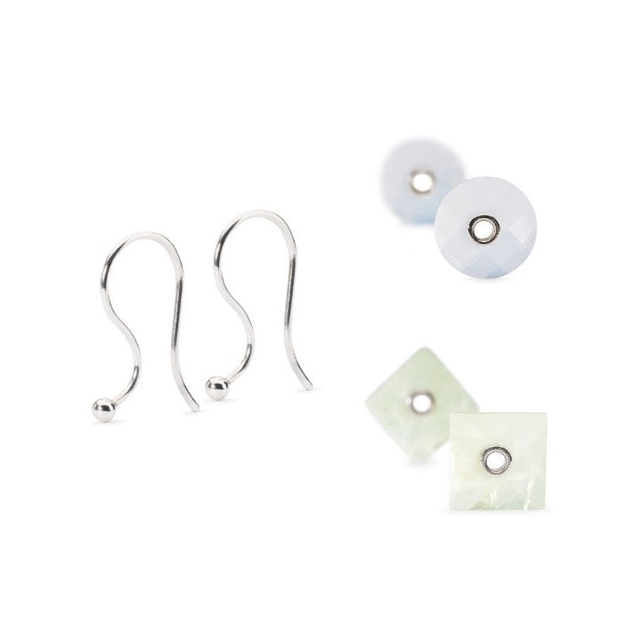 Prehnite and Chalcedon Earring Duo